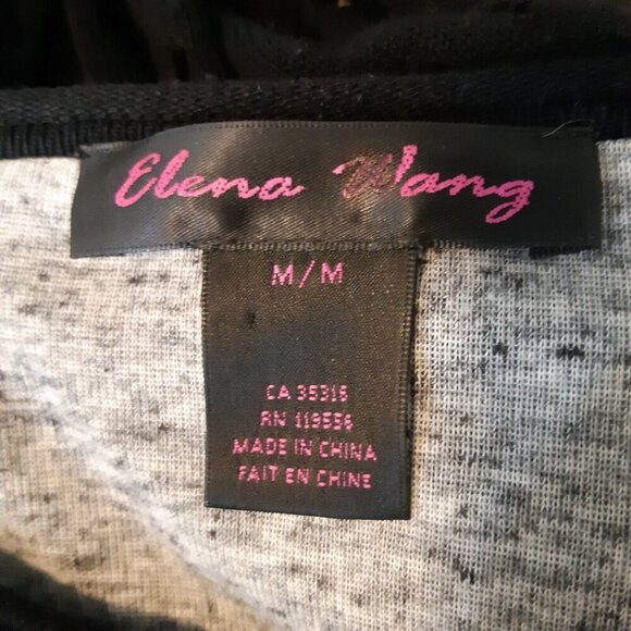 Womens M Sweater Black Gray Open Knit Ribbed Pockets Lagenlook Goth Avant Garde - Picture 5 of 5